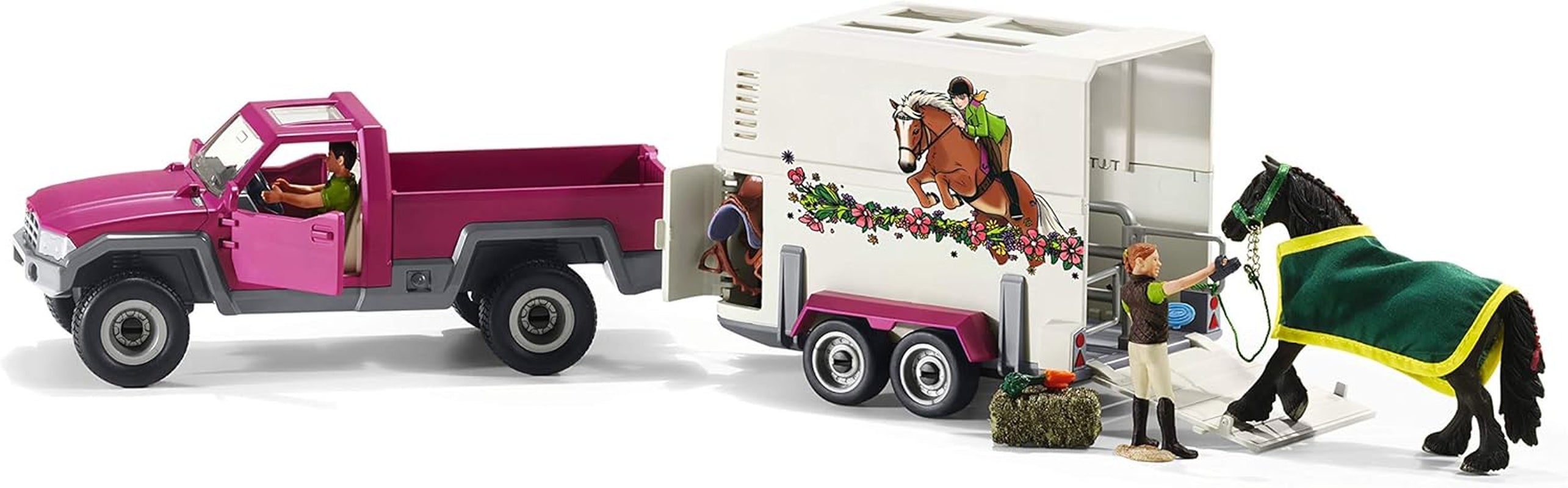 Horse Club - 38-Piece Toy Trailer and Truck Playset with Horse, Rider Action Figure and Accessories, Detailed Animal Toys for Kids Ages 5+